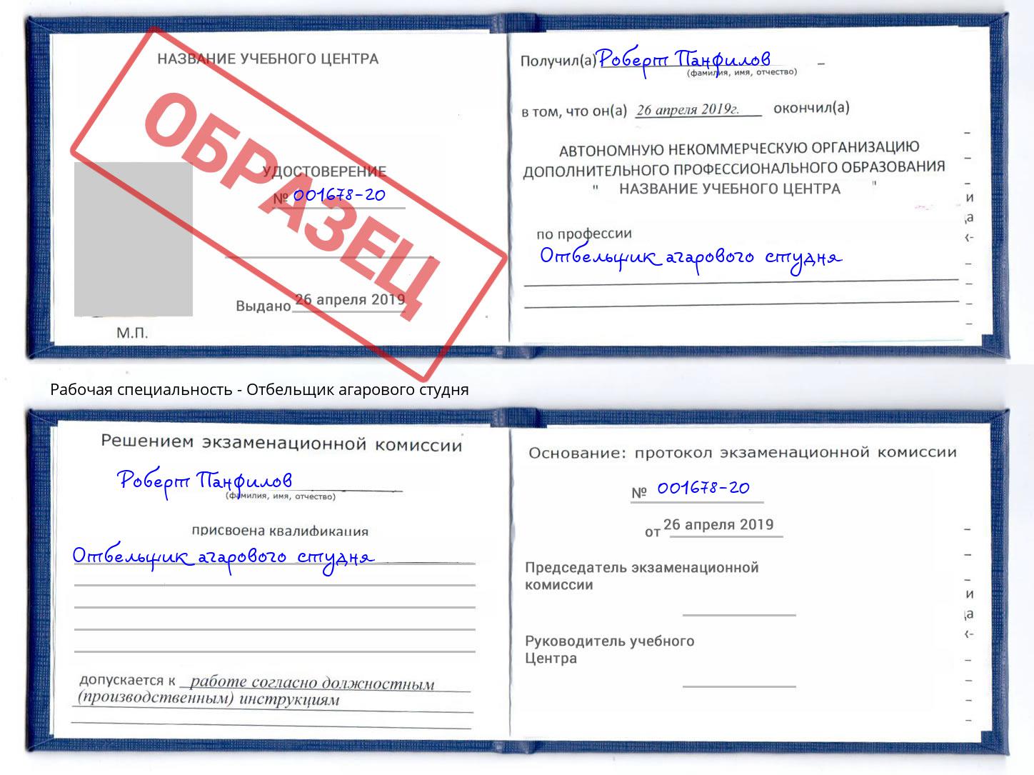 Отбельщик агарового студня Реутов