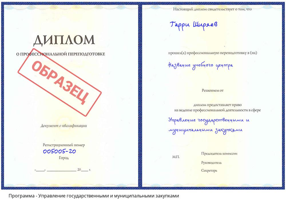Управление государственными и муниципальными закупками Реутов